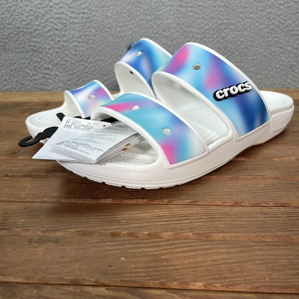 Crocs‎ Sandals Mens 11 Multicolor Classic Solarized Sandal Slide Outdoors Casual